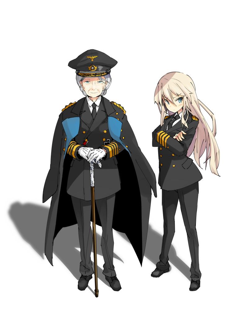 female admiral and bismarck (kantai collection) drawn by iwasaki_takashi
