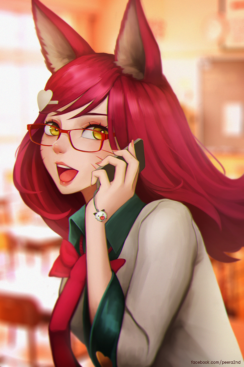 ahri and academy ahri (league of legends) drawn by sanilea