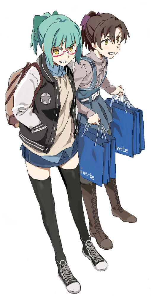 yuubari and akigumo (kantai collection) drawn by ningen_(ningen96)