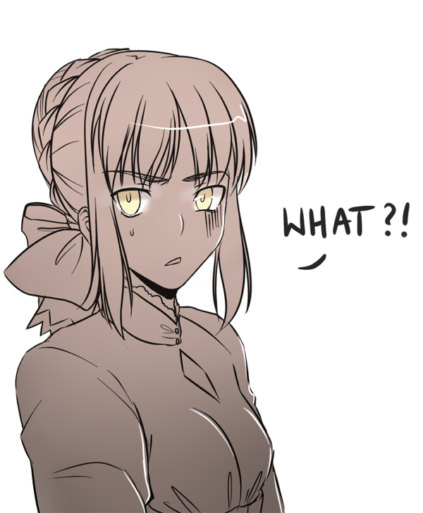 artoria pendragon and saber alter (fate and 1 more) drawn by tusia