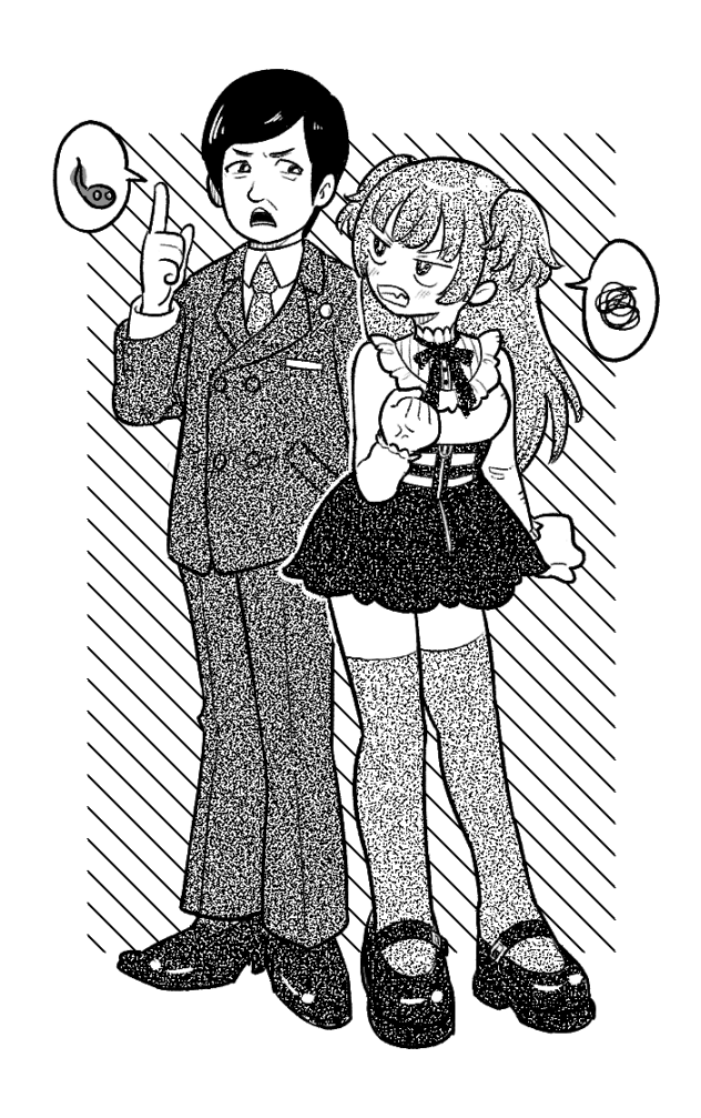 mayuzumi fuyuko and komikado kensuke (idolmaster and 2 more) drawn by bigwaterblue