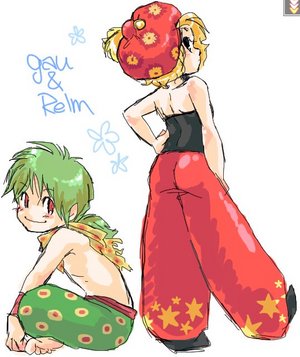 relm arrowny and gau (final fantasy and 1 more) drawn by emrcraig