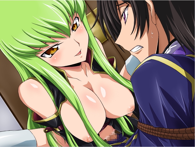c.c. and lelouch vi britannia (code geass) drawn by aquamu and yamagarasu
