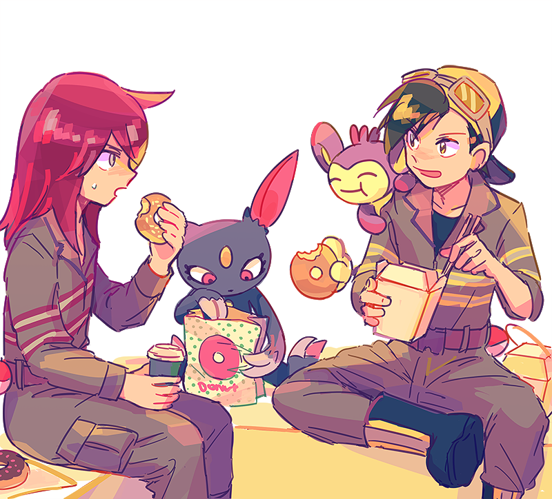 ethan, silver, sneasel, and aipom (pokemon and 1 more) drawn by itome_(funori1)