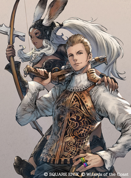 fran and balthier (final fantasy and 2 more) drawn by makimura_shunsuke