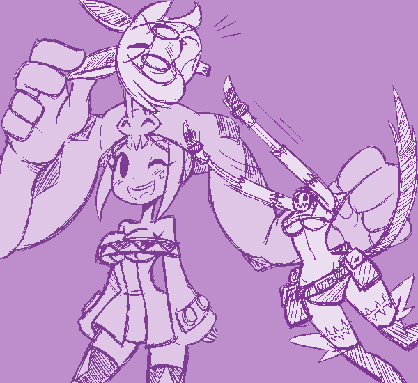 ms. fortune, cerebella, and vice-versa (skullgirls) drawn by gias-ex-machella