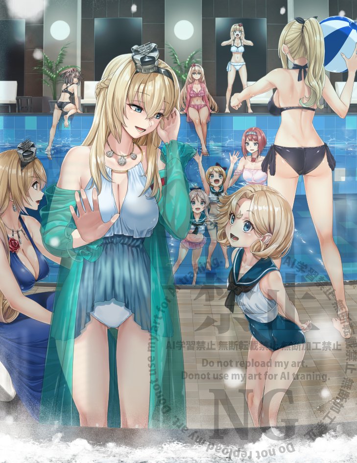 warspite, jervis, ark royal, nelson, janus, and 5 more (kantai collection) drawn by ifuji_shinsen