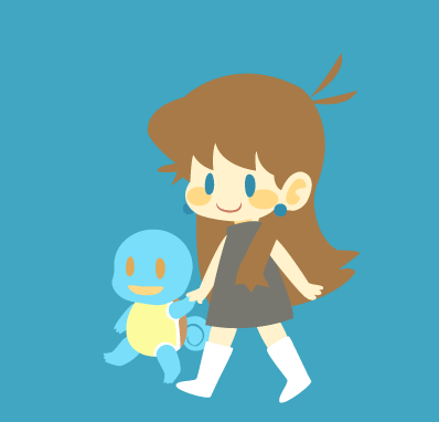 squirtle and green (pokemon and 1 more) drawn by kasu_tera