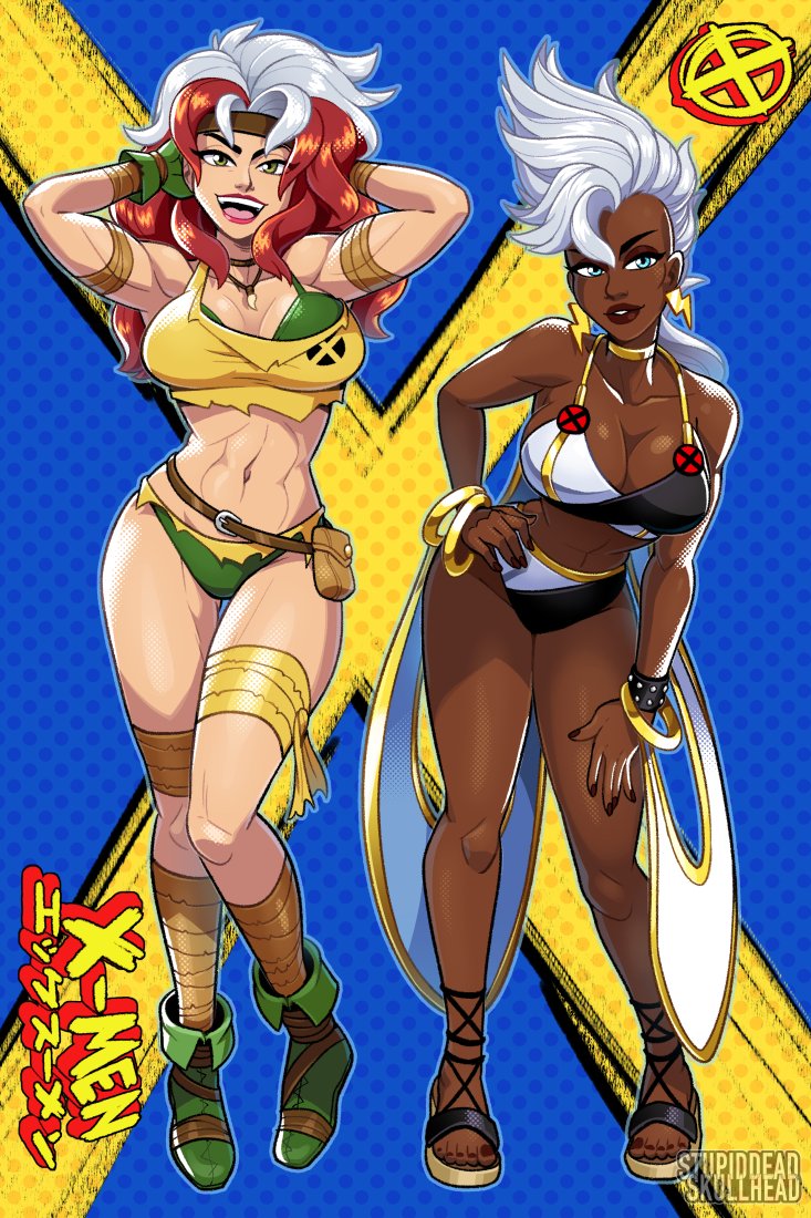 storm and rogue (marvel and 2 more) drawn by mike_luckas