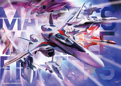 vf-1, vf-25, yf-19, fire valkyrie, vf-0, and 3 more (macross and 5 more) drawn by tenjin_hidetaka