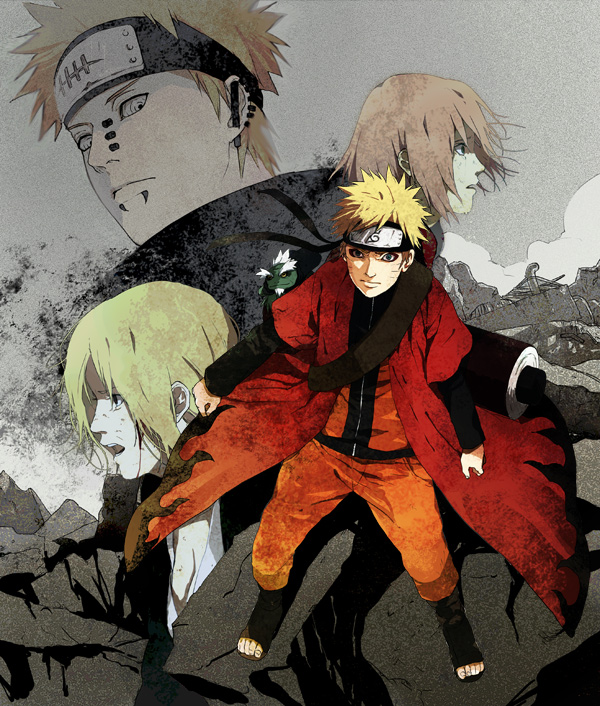 haruno sakura, uzumaki naruto, tsunade, pain, yahiko, and 1 more (naruto and 1 more) drawn by sumishuu