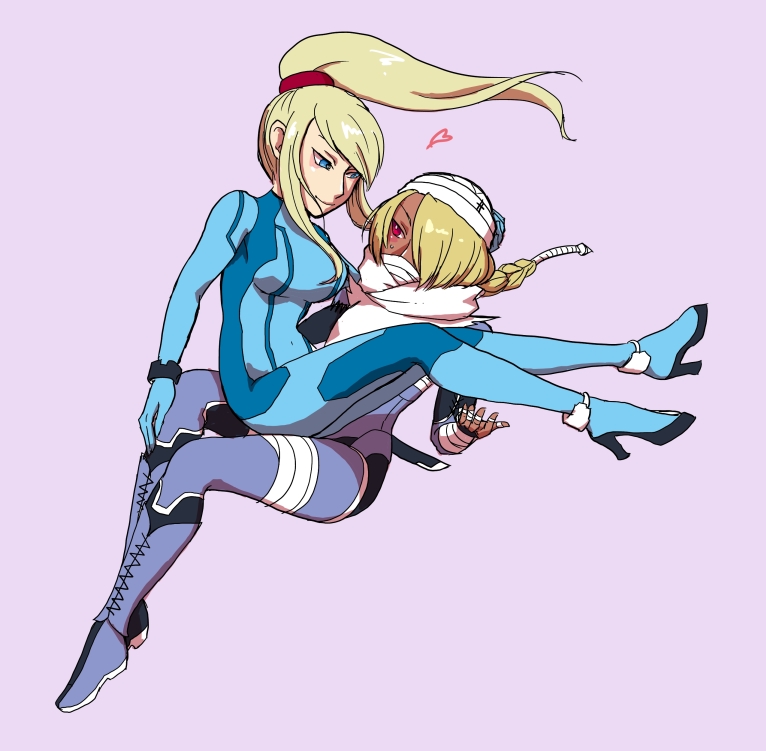 samus aran and sheik (the legend of zelda and 4 more) drawn by goma_tonbi