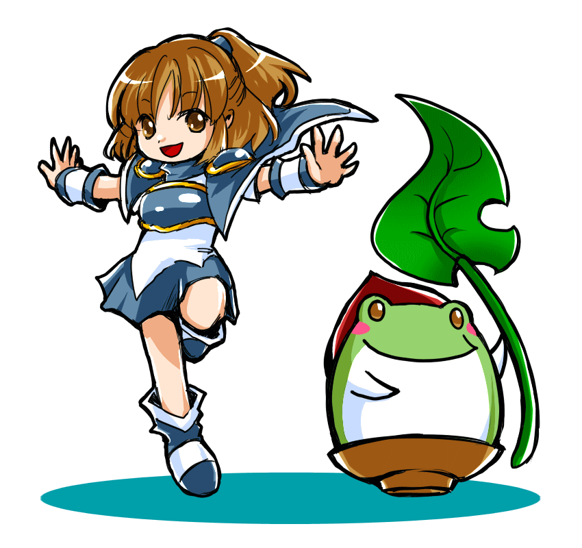arle nadja and donguri gaeru (puyopuyo) drawn by ragosupi_(ragospi)