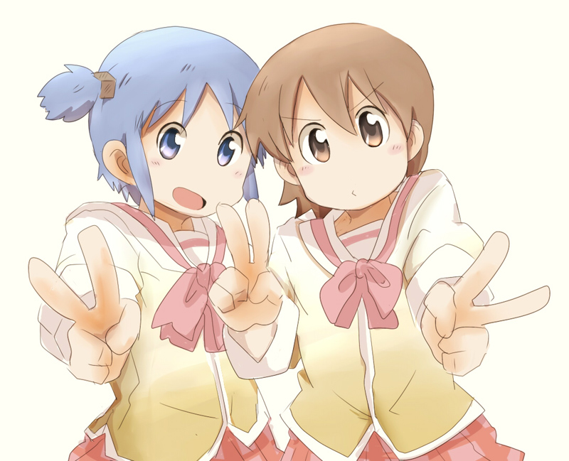 naganohara mio and aioi yuuko (nichijou) drawn by monta