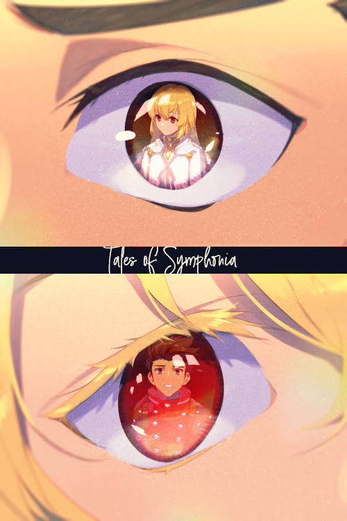 colette brunel and lloyd irving (tales of and 1 more) drawn by echo_(circa)
