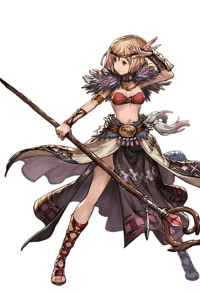 djeeta and sorcerer (granblue fantasy) drawn by minaba_hideo
