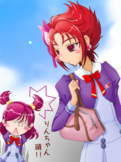 yumehara nozomi, natsuki rin, and cure rouge (precure and 1 more) drawn by uenokun