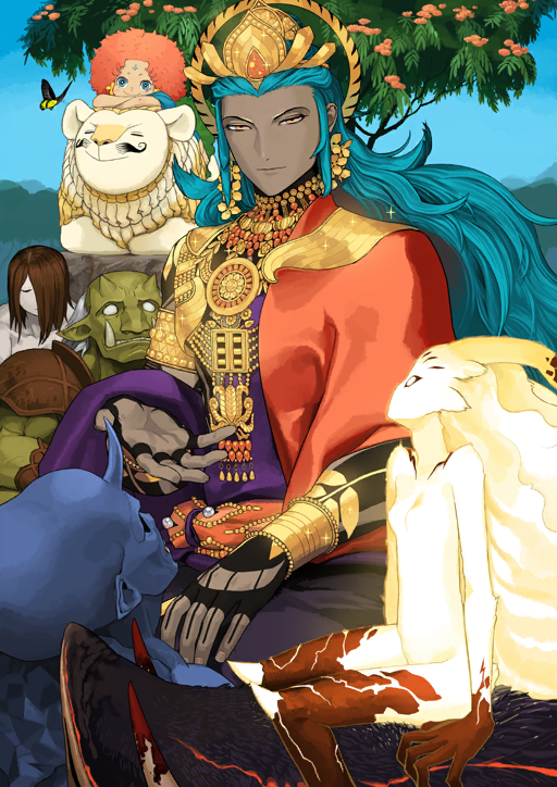 lamia, demon boar, ashoka, and efreet (fate and 1 more) drawn by furumi_showichi
