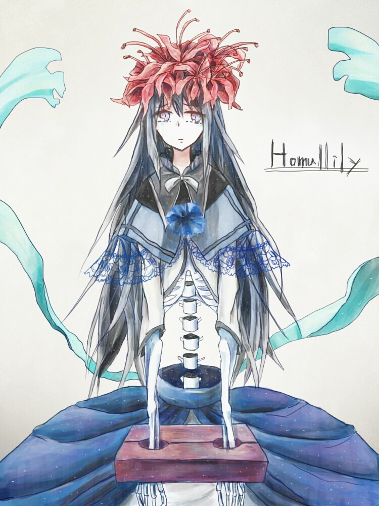 akemi homura and homulilly (mahou shoujo madoka magica and 1 more) drawn by 9nnya