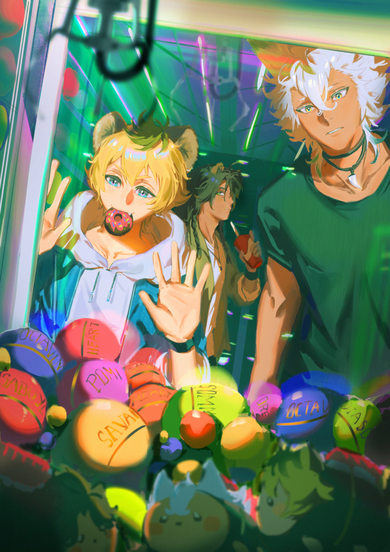 leona kingscholar, ruggie bucchi, and jack howl (twisted wonderland and 1 more) drawn by mistcq