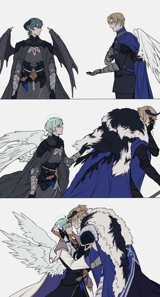 dimitri alexandre blaiddyd and male byleth (fire emblem and 1 more) drawn by banana69281