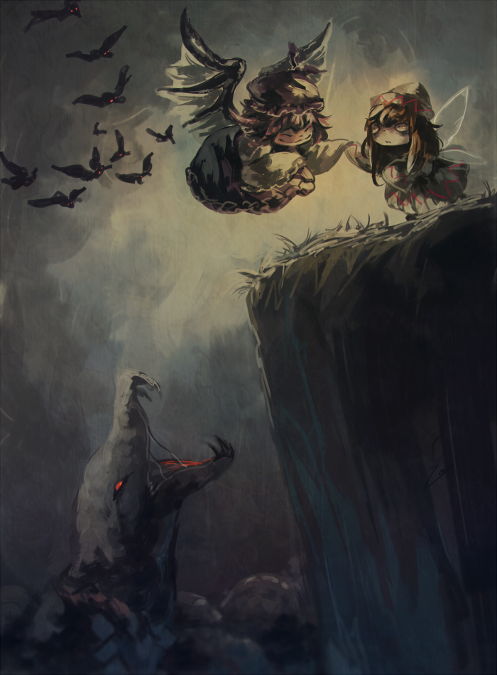 mystia lorelei and lily white (touhou) drawn by koto_inari