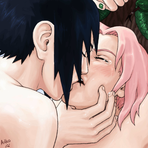 haruno sakura and uchiha sasuke (naruto and 1 more) drawn by anna_kokoro_(anko)