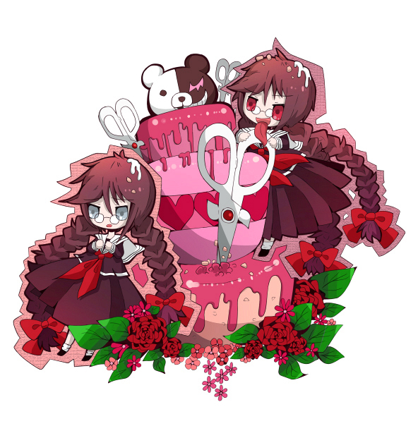 monokuma, fukawa toko, and genocider shou (danganronpa and 1 more) drawn by ringringrin
