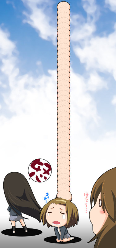 akiyama mio, hirasawa yui, and tainaka ritsu (k-on!) drawn by akaho_sakura