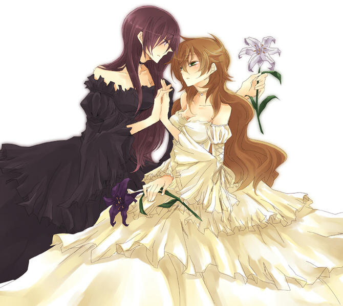 luluko and suzako (code geass) drawn by konno_seara