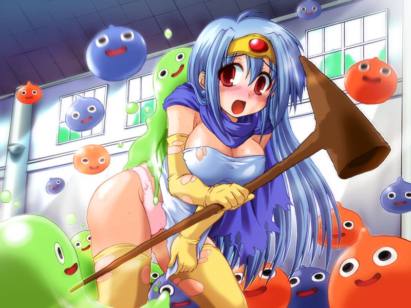 slime, sage, she-slime, and bubble slime (dragon quest and 1 more) drawn by splush_wave