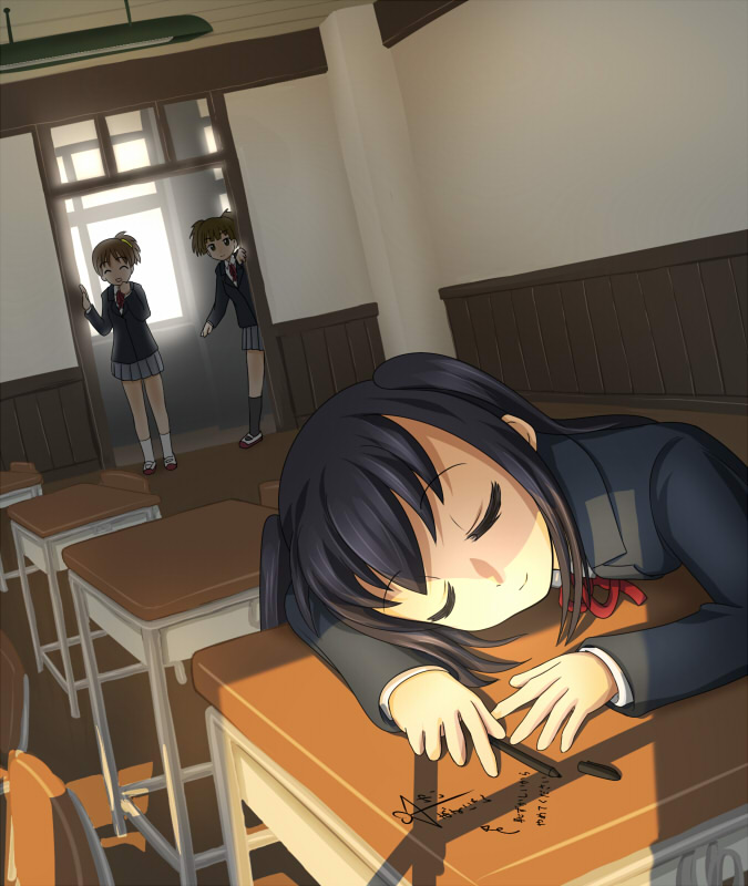 nakano azusa, hirasawa ui, and suzuki jun (k-on!) drawn by yasutake