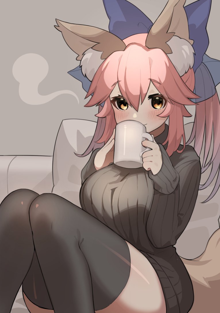 tamamo and tamamo no mae (fate and 1 more) drawn by tsukimi_okayu