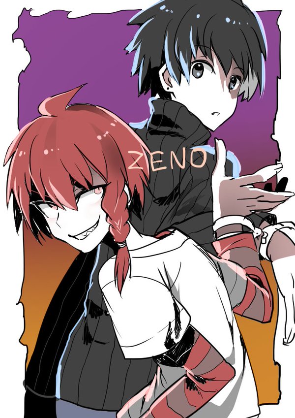maeno aki and tsugino haru (zeno) drawn by umami_mazu