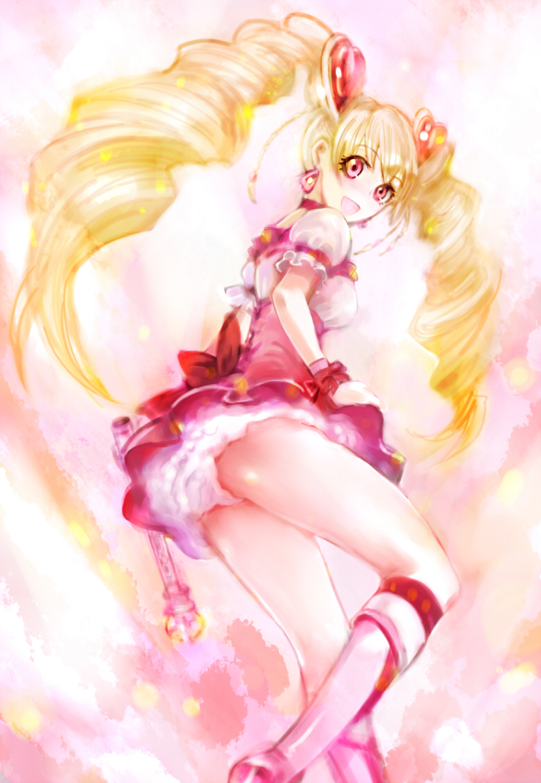 momozono love and cure peach (precure and 1 more) drawn by star_(ikaruga)