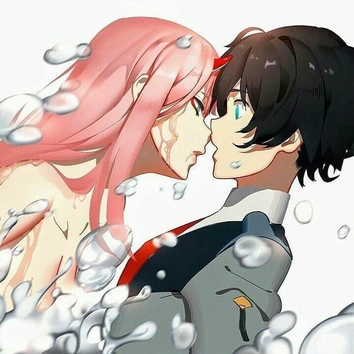 zero two and hiro (darling in the franxx) drawn by zerokiller002