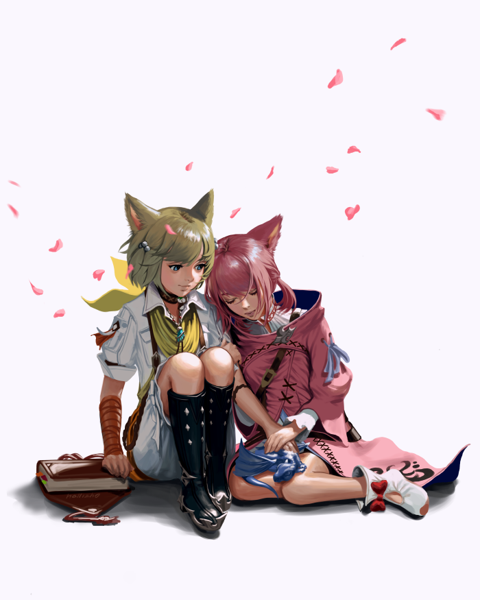 khloe aliapoh and t'kebbe (final fantasy and 1 more) drawn by hollizho