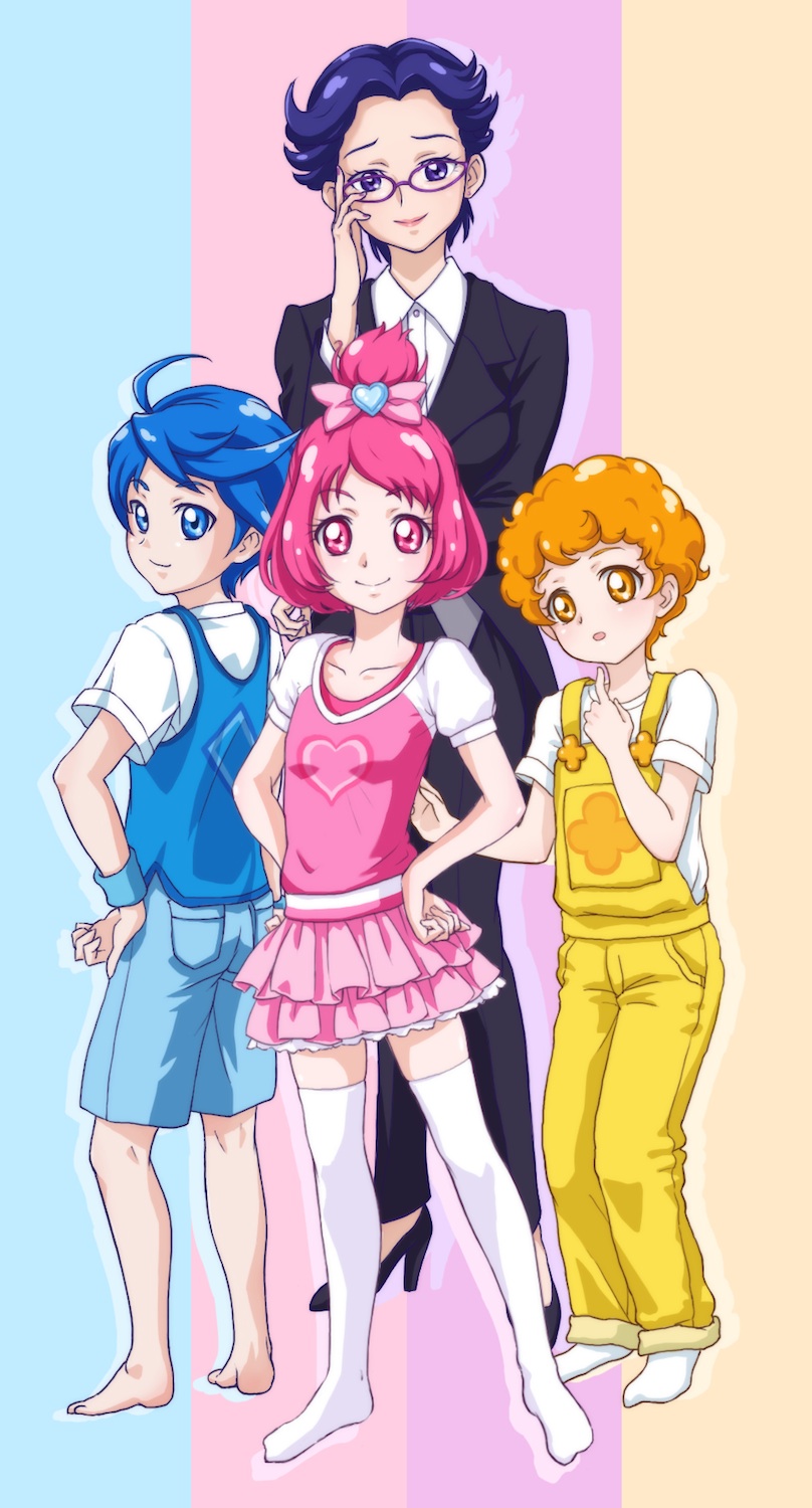 davi, rakeru, sharuru, rance, and db (precure and 1 more) drawn by chocokin