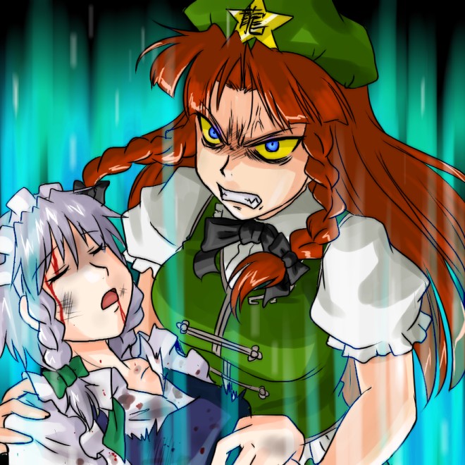 izayoi sakuya and hong meiling (touhou) drawn by supon