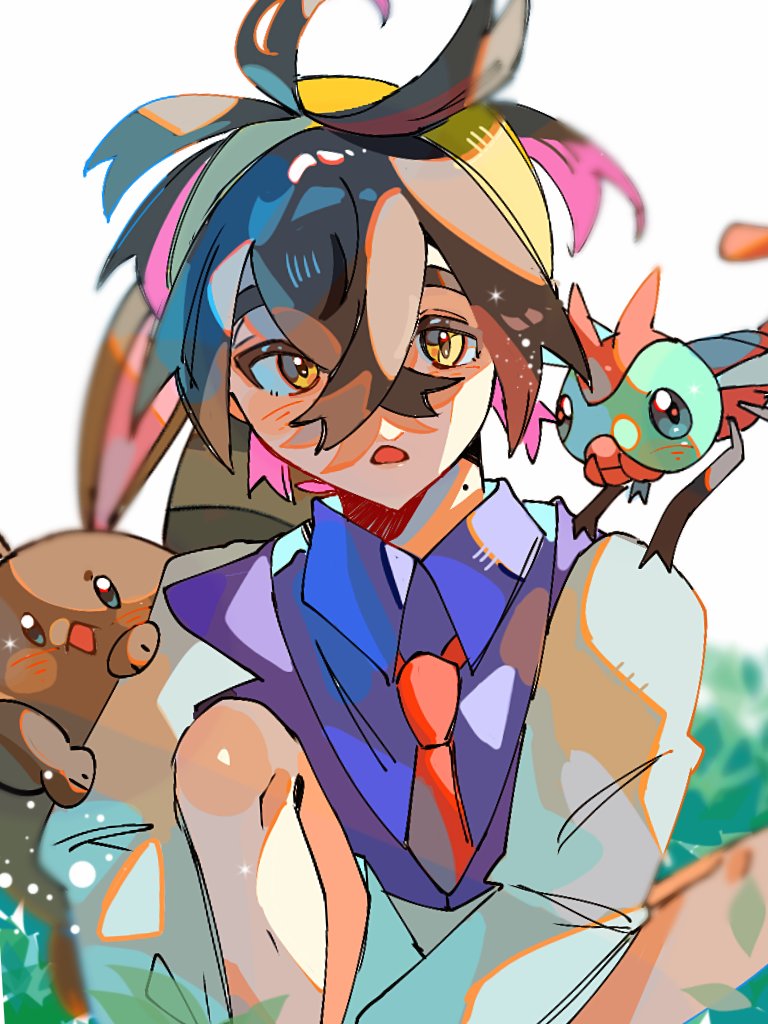 kieran, sentret, and yanma (pokemon and 1 more) drawn by hami_(3hm6gebdf619771)
