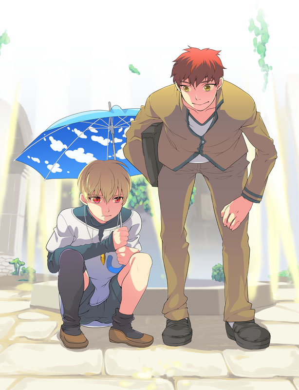 gilgamesh and emiya shirou (fate and 1 more) drawn by kana_giga
