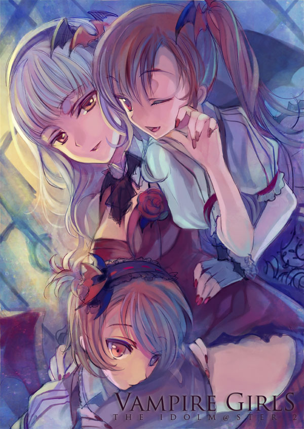shijou takane, futami mami, and futami ami (idolmaster and 1 more) drawn by ame_yamori