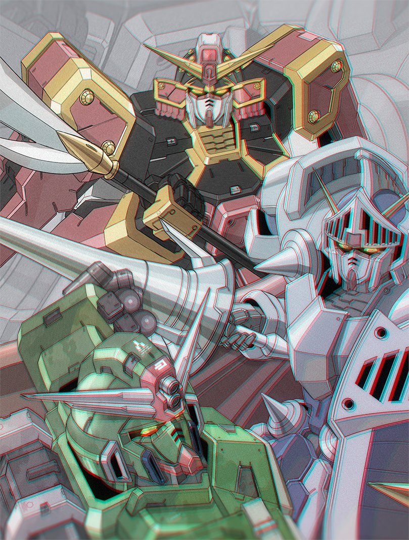 knight gundam, musha gundam, and command gundam (gundam and 4 more) drawn by kuramochi_kyouryuu