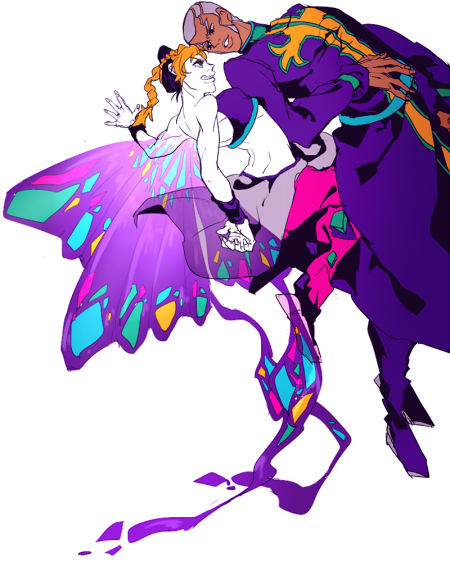 kujo jolyne and enrico pucci (jojo no kimyou na bouken and 1 more) drawn by puruta