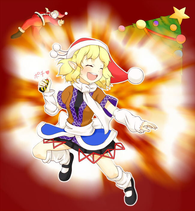 mizuhashi parsee and santa claus (touhou) drawn by 1_mutsuki