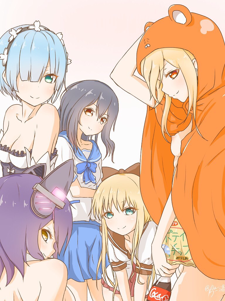 tenryuu, rem, toshinou kyouko, himeragi yukina, and doma umaru (kantai collection and 5 more) drawn by raayu_(0u_rayu)