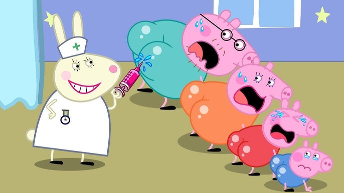peppa pig, george pig, mummy pig, and daddy pig (peppa pig)