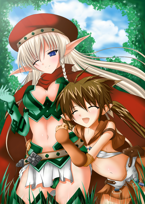alleyne, fighting master alleyne, nowa, and forest keeper nowa (queen's blade) drawn by rushima