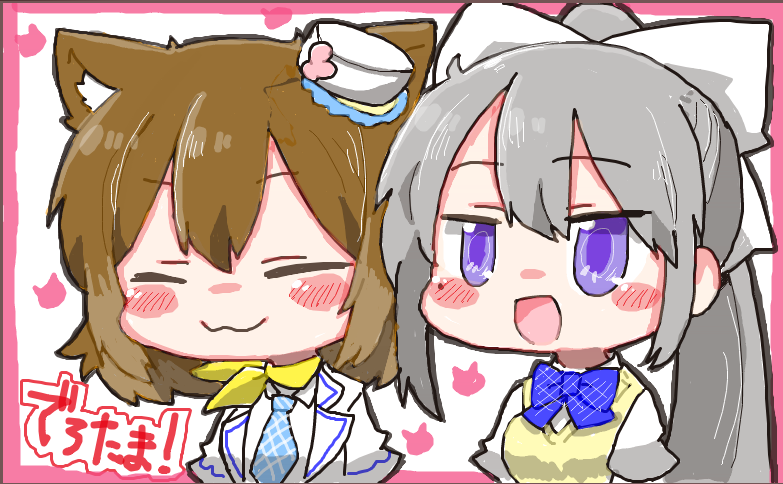 higuchi kaede and fumino tamaki (nijisanji) drawn by rebecca_(keinelove)