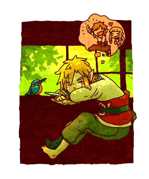 link and princess zelda (the legend of zelda and 1 more) drawn by motimamire